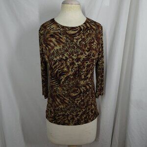 French Laundry Women Animal Print Top Size S